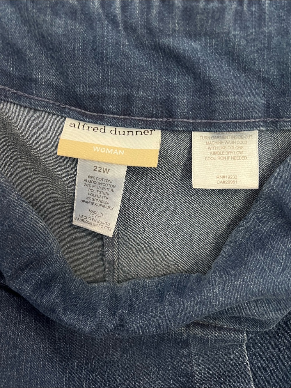 Alfred Dunner Dark Blue High-Rise Stretch Pull-On Jeans - Picture 2 of 3